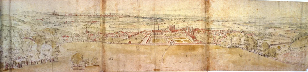 Greenwich Palace und London vom Greenwich Hill, ca. 1544