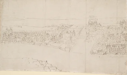 Panorama von London von Southwark aus gesehen: Durham House bis Barnard
