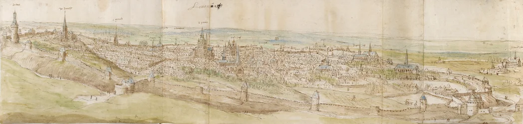 Panoramablick auf Leuven von Nordwesten, ca. 1550-1570