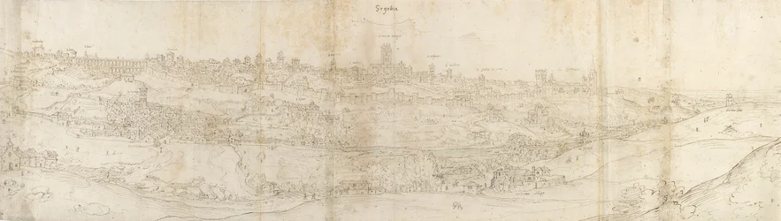 Panoramablick auf Segovia von Osten, ca. 1550-1560