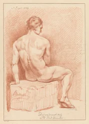 Sitzender männlicher Akt, von hinten gesehen (3. Preis 1769)