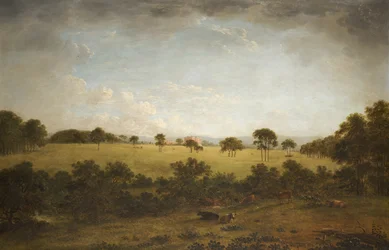Tabley: Der Park mit einem entfernten Blick auf das Haus