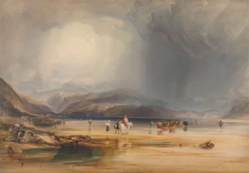 Ein Blick auf Snowdon von den Sands of Traeth Mawr, aufgenommen an der Furt zwischen Pont Aberglaslyn und Tremadoc