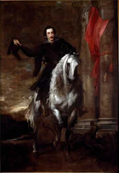 Porträt von Anton Giulio Brignole Sale (Brignole-Sale) auf Pferd Gemälde von Antonie Van Dyck (1599-1641) 1621-1625 Dim. 288x201 cm Genua, Galleria di Palazzo Rosso