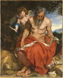 Der heilige Hieronymus meditierend in der Wüste