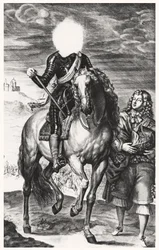 Kopfloses Reiterporträt ursprünglich von Louis von Frankreich, graviert von Pierre Lombard