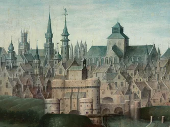 (Detail) Porträt von Juan Pardo II und seinen Frauen Anna Ingenieulandt und Maria Anchemant