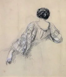 Rückansicht einer jungen Frau (Studie für 