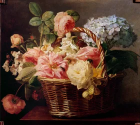 Blumensträuße in einem Korb