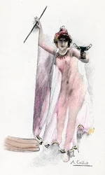 Odyssee von Homer: „Circe die Zauberin“ Illustration von Antoine Calbet (1860-1944) für „Die Odyssee“ des griechischen Dichters Homer 1897 Privatsammlung