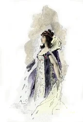 Porträt von Desiree Clary (1777-1860) Königin von Schweden im Jahr 1818. Zeichnung von Antoine Calbet aus „Napoleon et les femmes“ von Masson