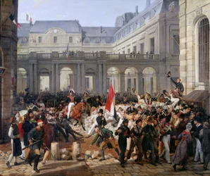 Der Herzog von Orleans verlässt den Palais-Royal und geht am 31. Juli 1830 zum Hôtel de Ville, 1832