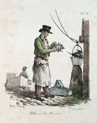Der Laternenanzünder, graviert von Francois Seraphin Delpech (1778-1825)