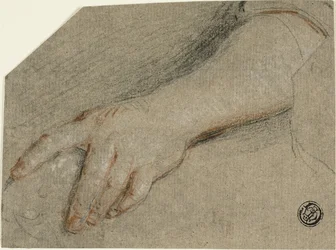 Zeigende Hand und Unterarm