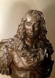 Büste in Bronze von Louis II. von Bourbon, Prinz von Condé, bekannt als der Große Condé. Skulptur von Antoine Coysevox, 17. Jahrhundert