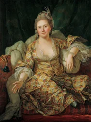 Porträt von Annette Duvivier, Gräfin von Vergennes, im orientalischen Kostüm