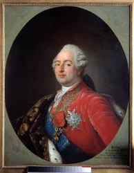 Porträt von Ludwig XVI. (1754-1793), König von Frankreich. Gemälde aus der Werkstatt von Antoine Francois Callet (1786)