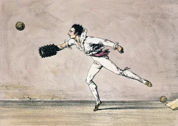 Das Ballspiel, von Antoine Jean-Baptiste Thomas (1791-1834), Farblithographie aus Ein Jahr in Rom und Umgebung