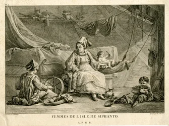 Frauen von der Insel Siphanto, nach Jean-Baptiste Hilair (1753-1822)