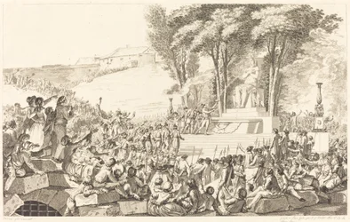 Der Brunnen der Regeneration auf den Trümmern der Bastille, 10. April 1793