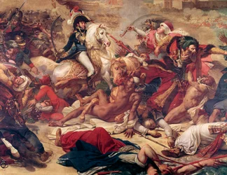 Schlacht von Abukir, General Murat kämpft gegen die osmanische Armee. (Detail)