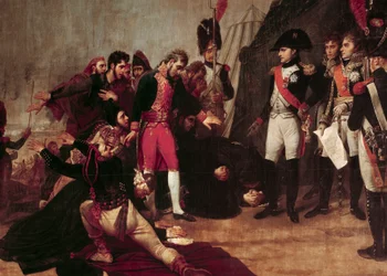 Die Kapitulation von Madrid. Napoleon I. empfängt die Kapitulation von Madrid am 4. Dezember 1808