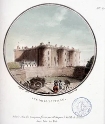 Ansicht der Bastille vor der Revolution - in „Picturesque views of the main buildings of Paris“ von Sergeant