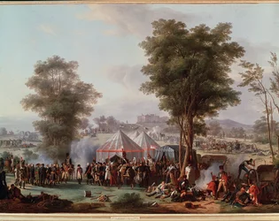 Biwak von Kaiser Napoleon I. in der Nähe des Schlosses Ebersberg in Österreich, 4. Mai 1809