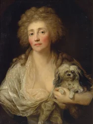 Porträt von Anna Oraczewska mit dem Hund, 1789