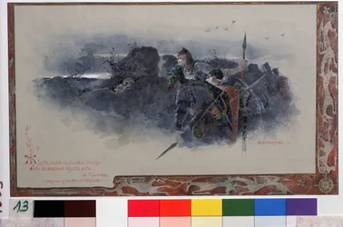 Illustration für das Märchen Der goldene Hahn von Alexander Puschkin