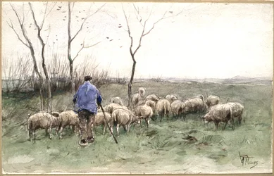 Ein Schäfer und seine Herde