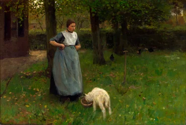 Frau aus Laren mit Lamm