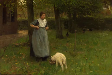 Frau aus Laren mit Lamm