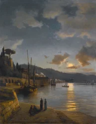 Ein türkischer Hafen im Mondlicht