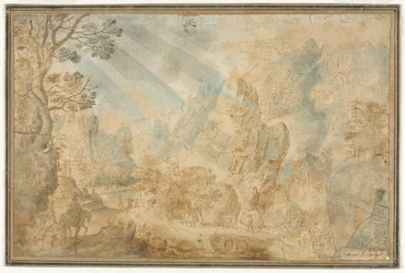 Berglandschaft mit Figuren, erste Hälfte 1600er