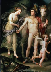 Andromeda und Perseus mit seinem Pegasus