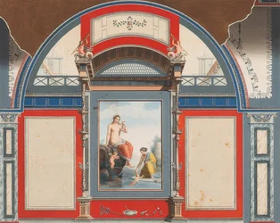 Wandgemälde eines römischen Hauses auf dem Gelände der Villa Negroni in Rom, Venus und eine Nymphe mit Eroten