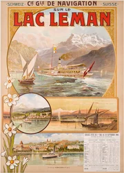 Plakat zur Werbung für den Lac Léman (Genfersee), Schweiz