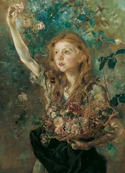 Die Rosenpflückerin, ca. 1883-1884