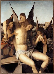 Pietà mit drei Engeln