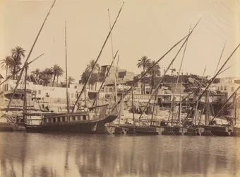 Blick auf Assuan - Entlang des Nils, 1870er - 1880er Jahre