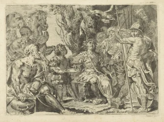 Feldherr mit seinem Gefolge