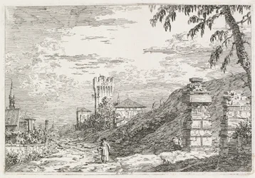Ansichten: Zwei zerstörte Säulen, 1735-1746