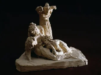 Beweinung Christi, Terrakotta-Skizze von Antonio Canova (1757-1822), Possagno, Venetien, Italien