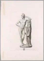 Paris lehnt an Baumstumpf, Vorderansicht, aus Oeuvre de Canova