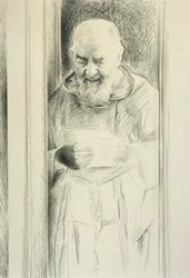 Padre Pio beim Lesen, 1988-89