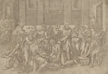 Jesus wäscht die Füße der Jünger, 1540-45
