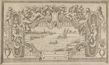 Landschaft mit Zierrahmen, ca. 1543