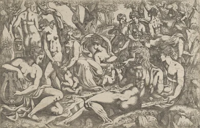 Musen am Fuße des Berges Parnassus