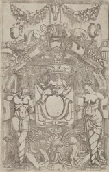 Ornament mit einem kleinen leeren Oval, 1540-45